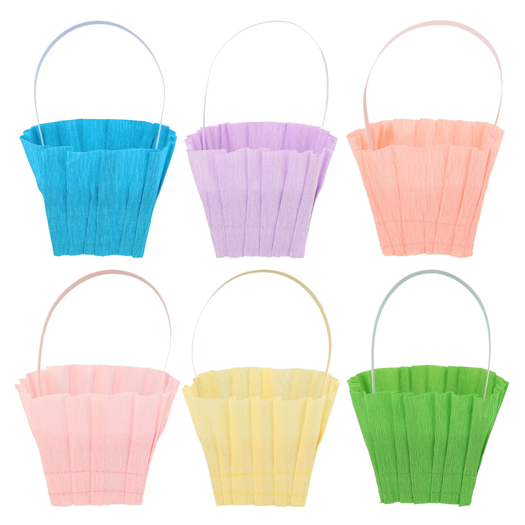 Set of Plastic Easter Grass Basket Fillers - 4 Colors (Green, Pink
