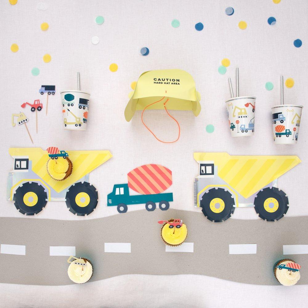 CONSTRUCTION THEMED PARTY HATS Meri Meri Party Hats Bonjour Fete - Party Supplies