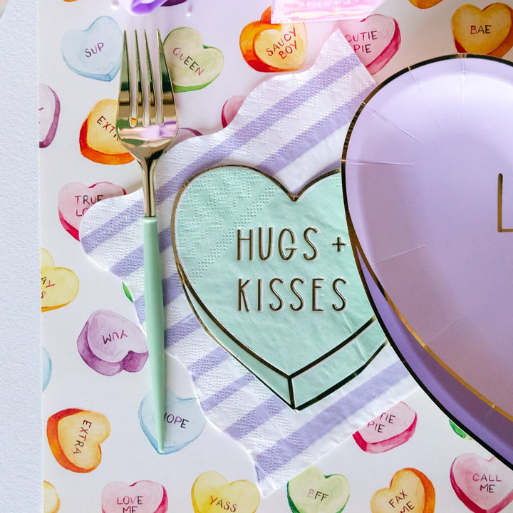 PASTEL CANDY HEART NAPKINS My Mind’s Eye Valentine's Day Tableware Bonjour Fete - Party Supplies