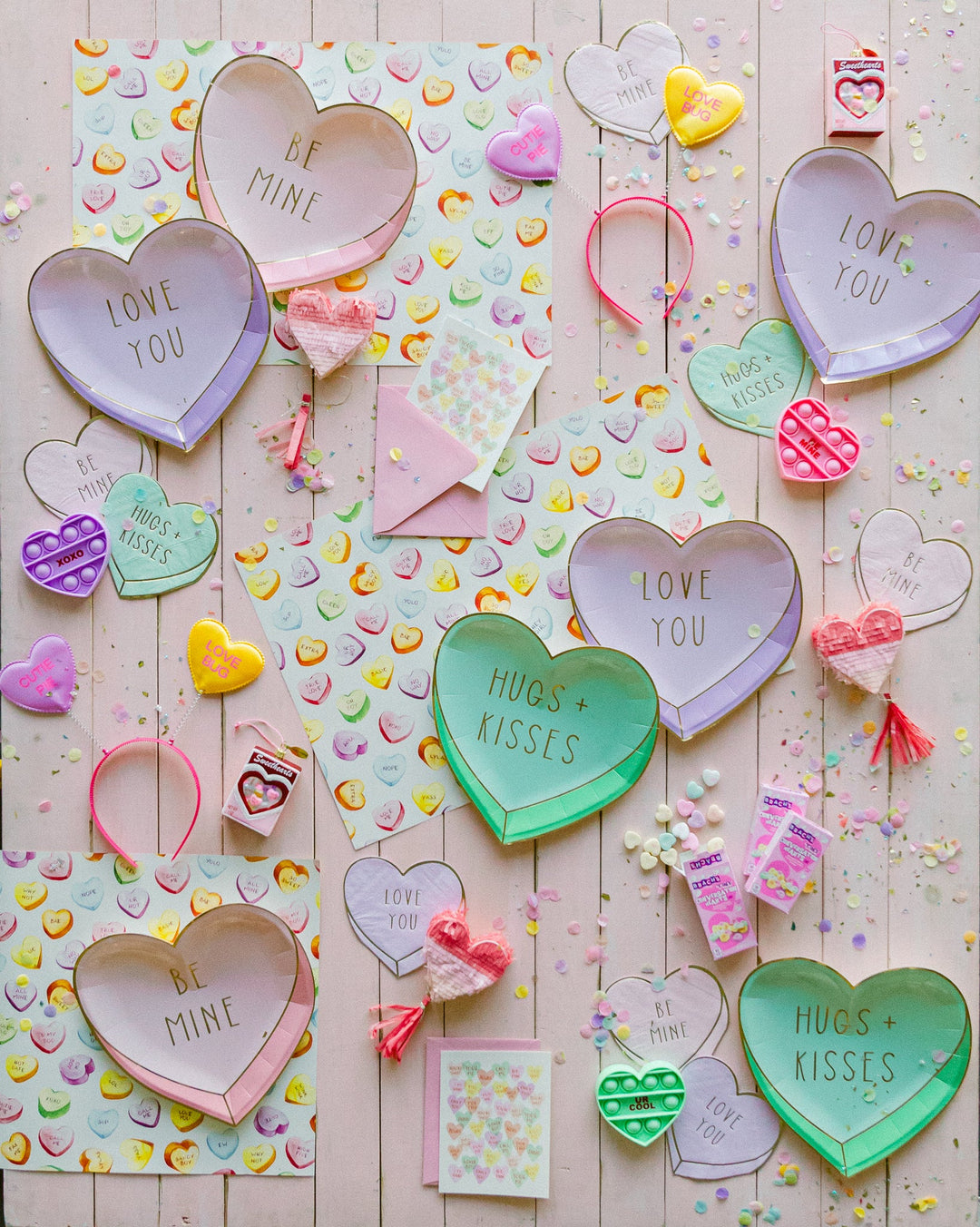 Pastel Candy Heart Stickers for Valentines Day