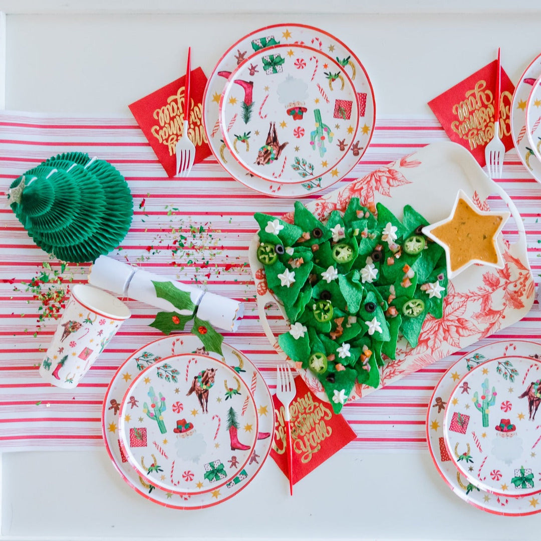 CANDY CANE STRIPE TABLE RUNNER Rosanne Beck Collections Christmas Holiday Party Supplies Bonjour Fete - Party Supplies