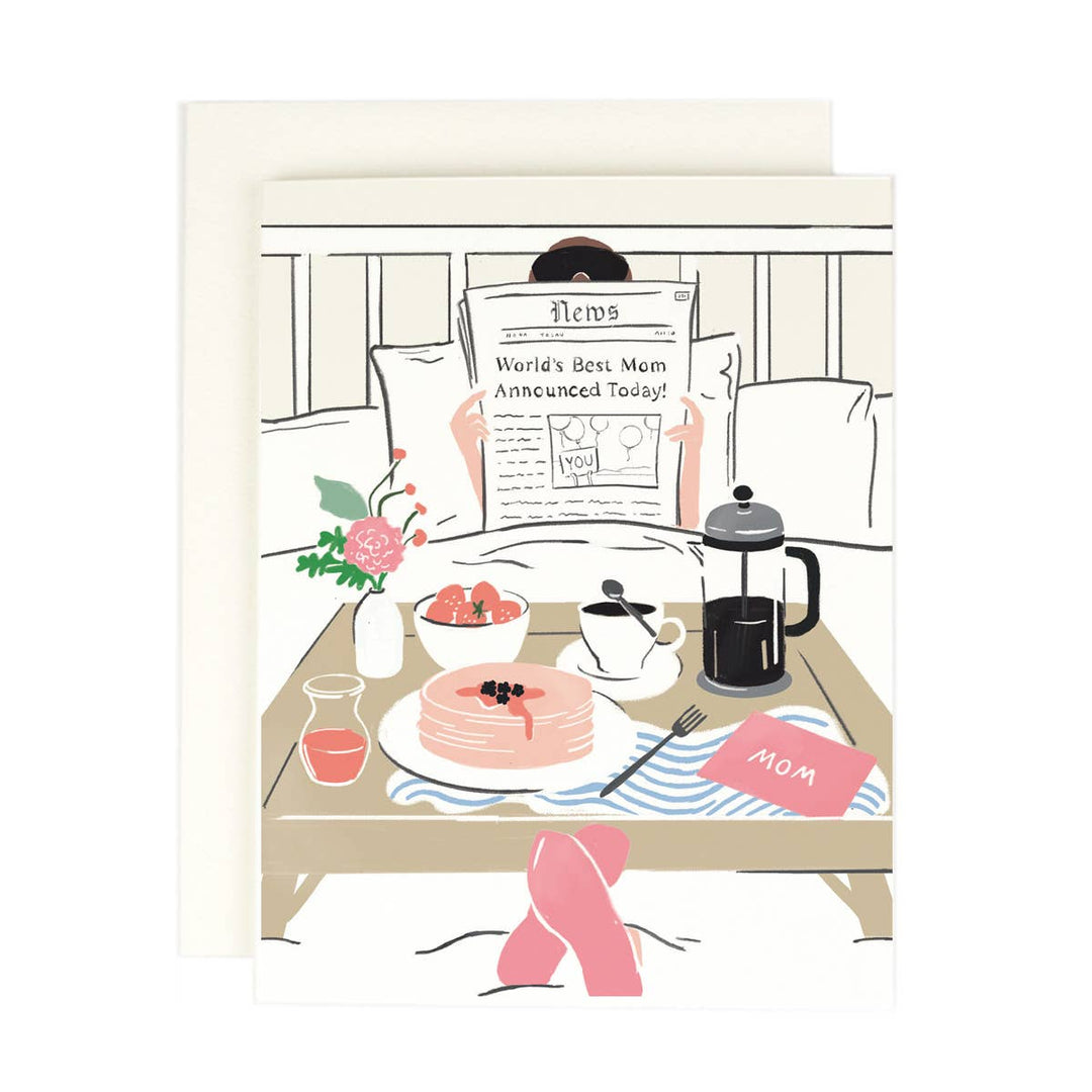 Mom Newspaper Breakfast In Bed Amy Heitman Bonjour Fete - Party Supplies