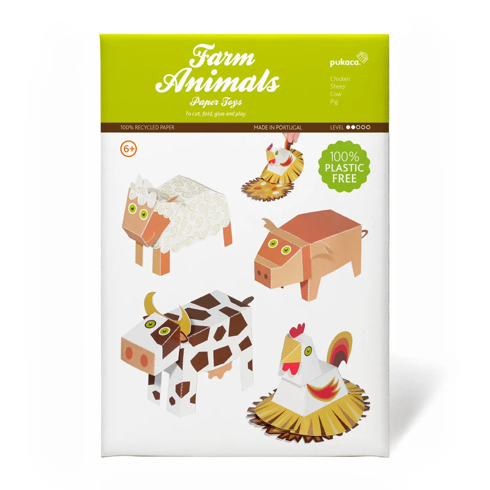 FARM ANIMALS PAPER TOYS pukaca Arts & Crafts Bonjour Fete - Party Supplies