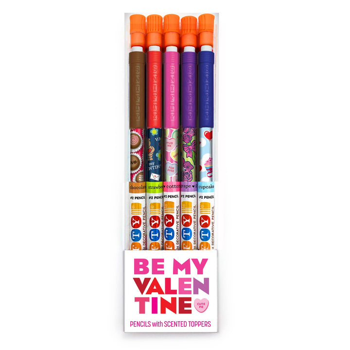BE MY VALENTINE SCENTED PENCIL TOPPERS 5 PACK SNIFTY 0 Faire Bonjour Fete - Party Supplies