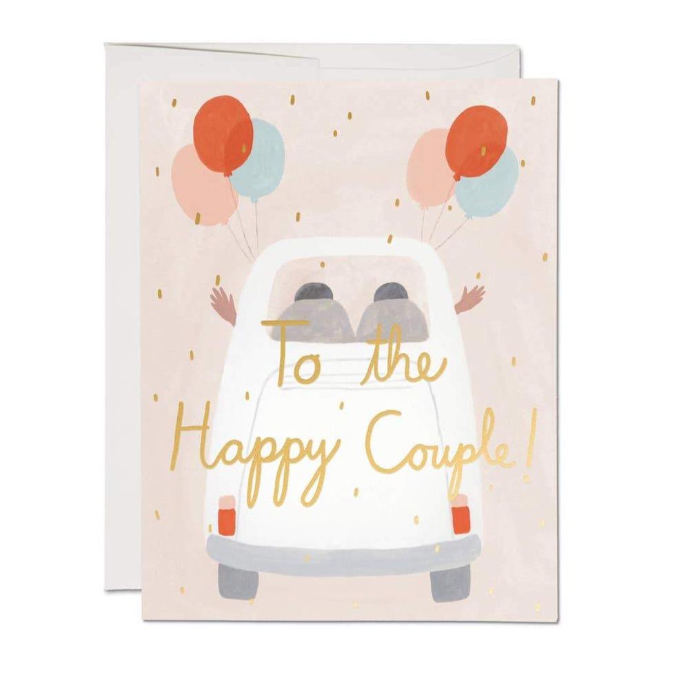 AWAY THEY GO - JUST MARRIED CARD BY RED CAP CARDS Red Cap Cards Greeting Card Bonjour Fete - Party Supplies