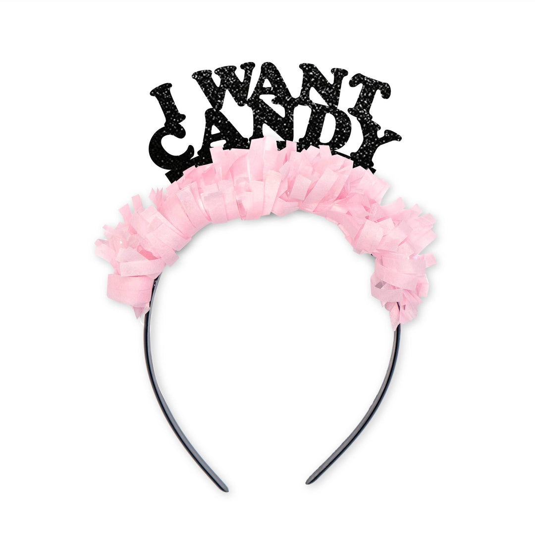 I Want Candy Halloween Party Headband Crown Festive Gal Halloween Costumes Bonjour Fete - Party Supplies