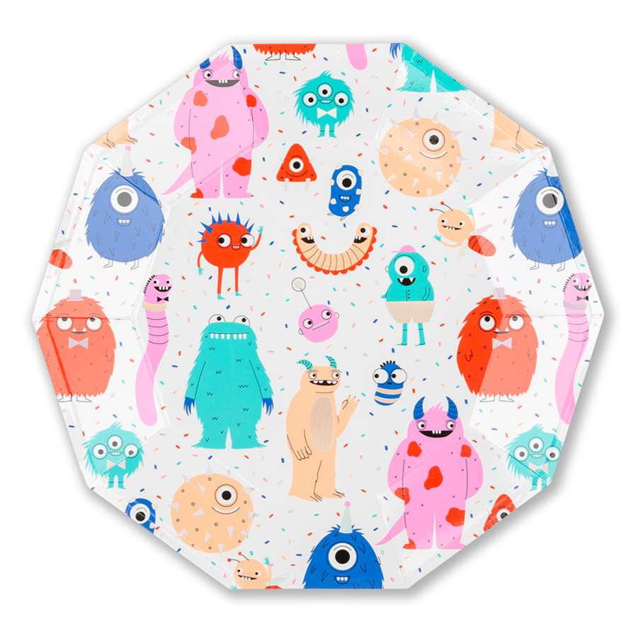 LITTLE MONSTERS LARGE PLATES Jollity & Co. + Daydream Society Plates Bonjour Fete - Party Supplies