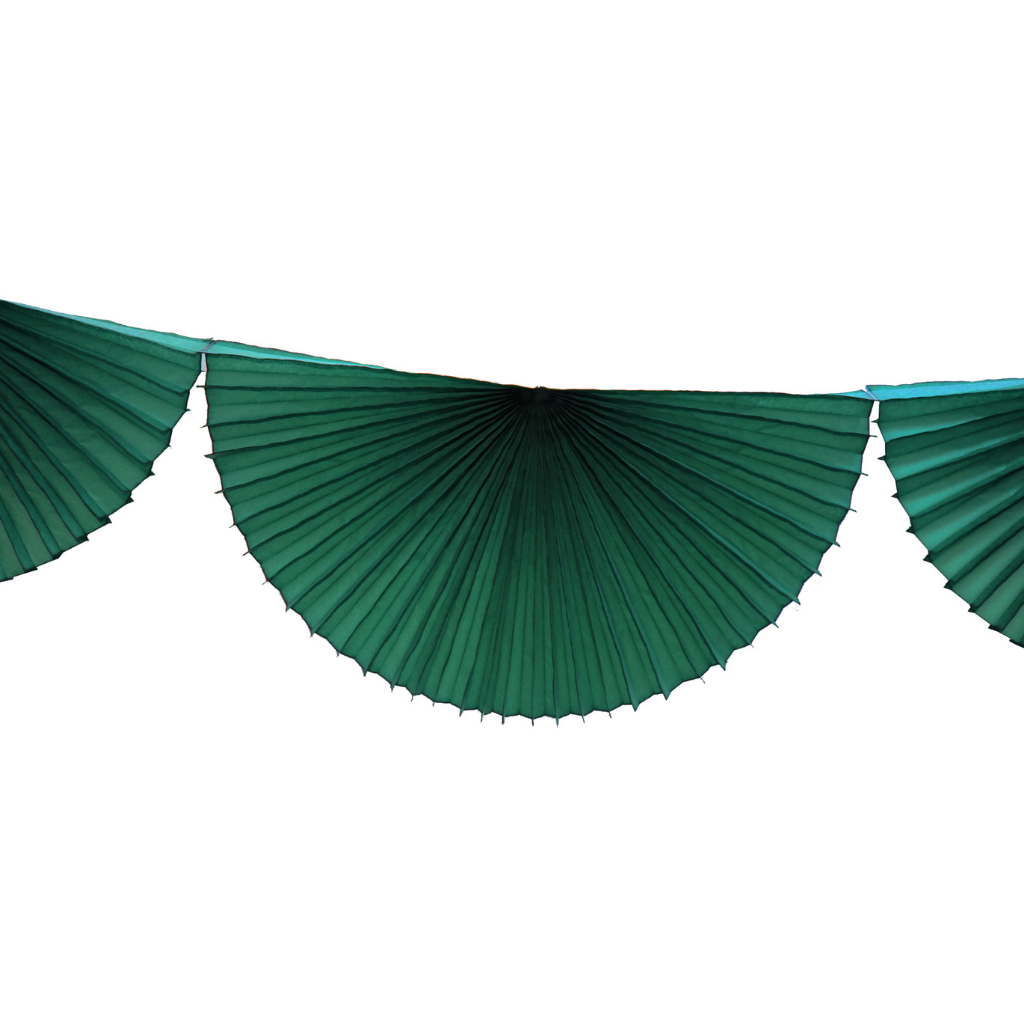 DARK GREEN BUNTING FAN GARLAND Devra Party Garlands & Banners Bonjour Fete - Party Supplies