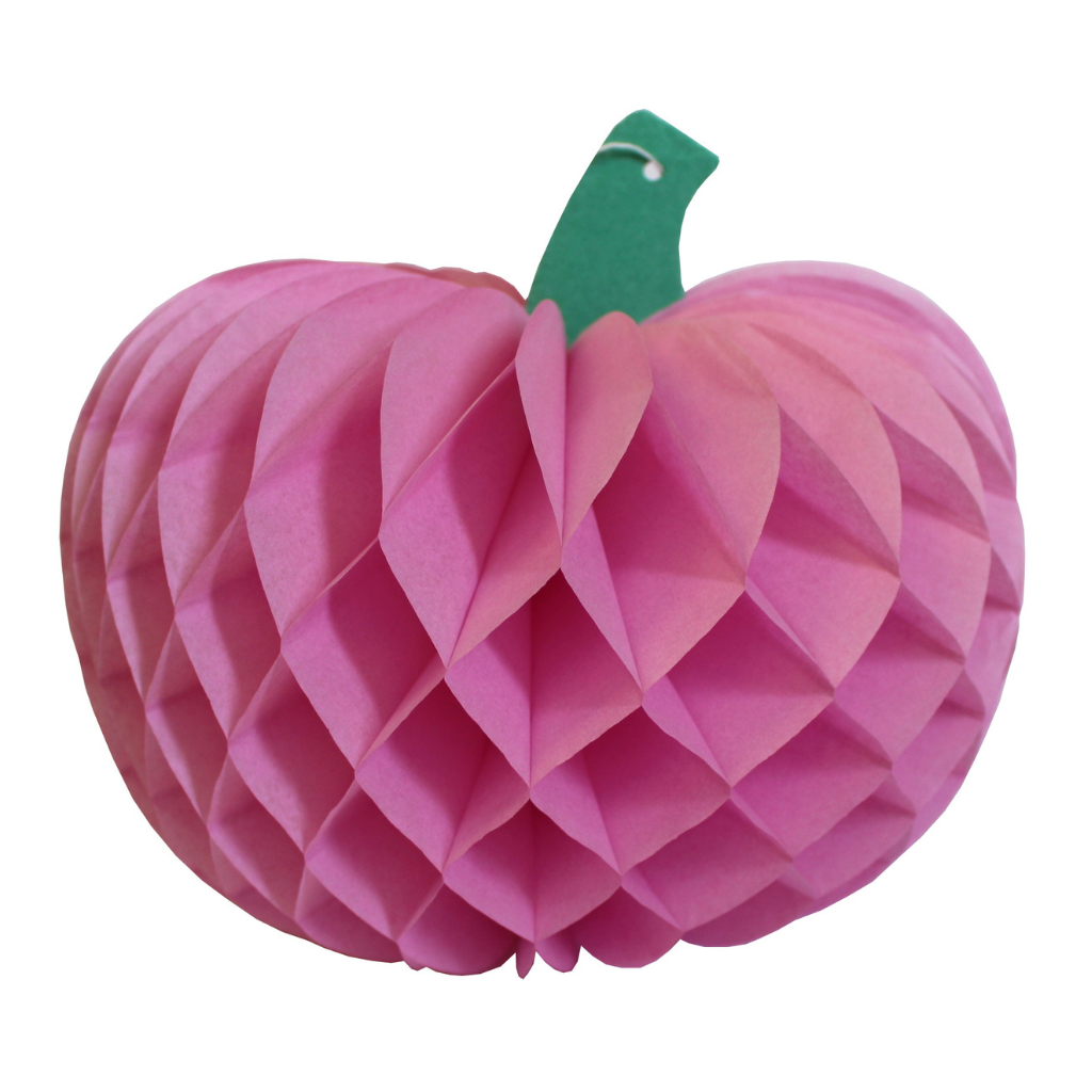 DARK PINK PUMPKIN HONEYCOMB TISSUE PAPER DECOR Devra Party Halloween Decor Bonjour Fete - Party Supplies