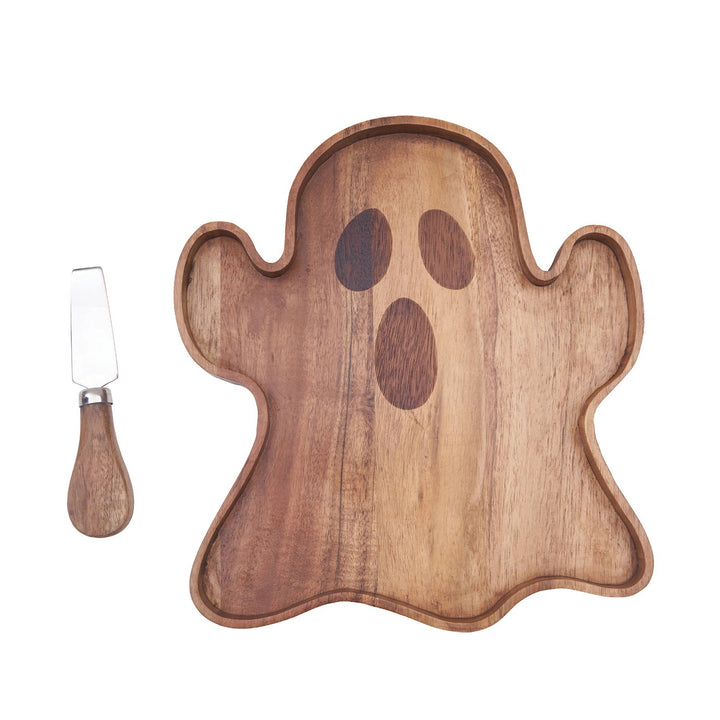 Ghost Shaped Charcuterie Serving Board With Spreader Bonjour Fete Party Supplies Halloween Home Decor