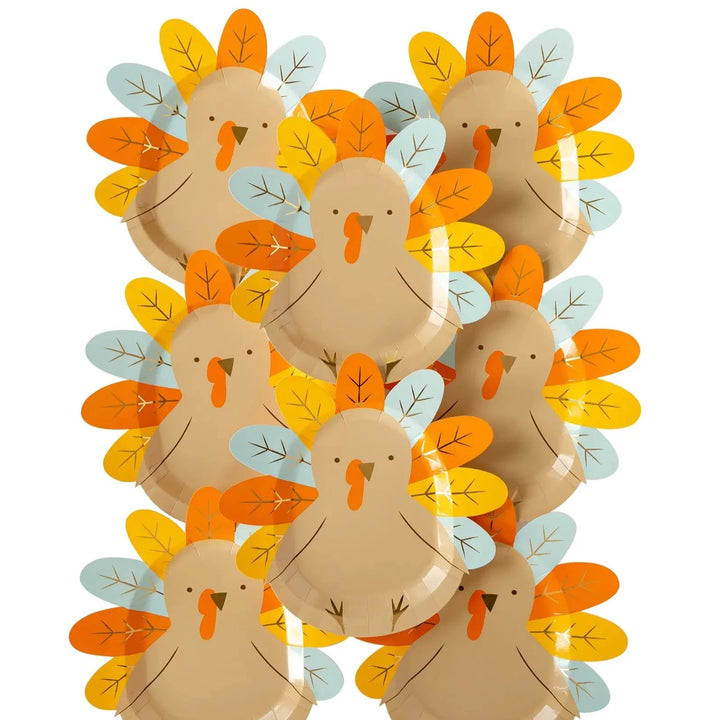 Harvest Turkey Shaped Plates Bonjour Fete Party Supplies Thanksgiving Party Supplies