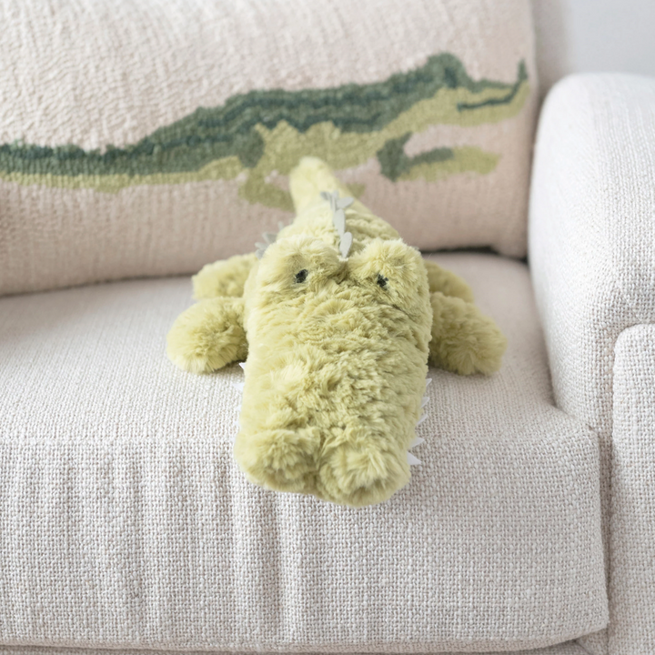 GREEN PLUSH ALLIGATOR Creative Co-op Dolls & Stuffies Bonjour Fete - Party Supplies