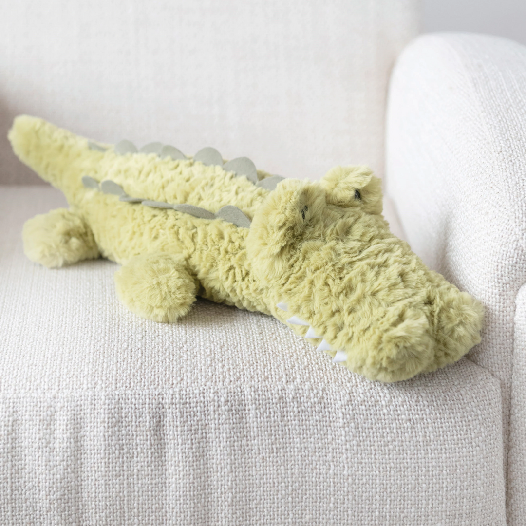 GREEN PLUSH ALLIGATOR Creative Co-op Dolls & Stuffies Bonjour Fete - Party Supplies