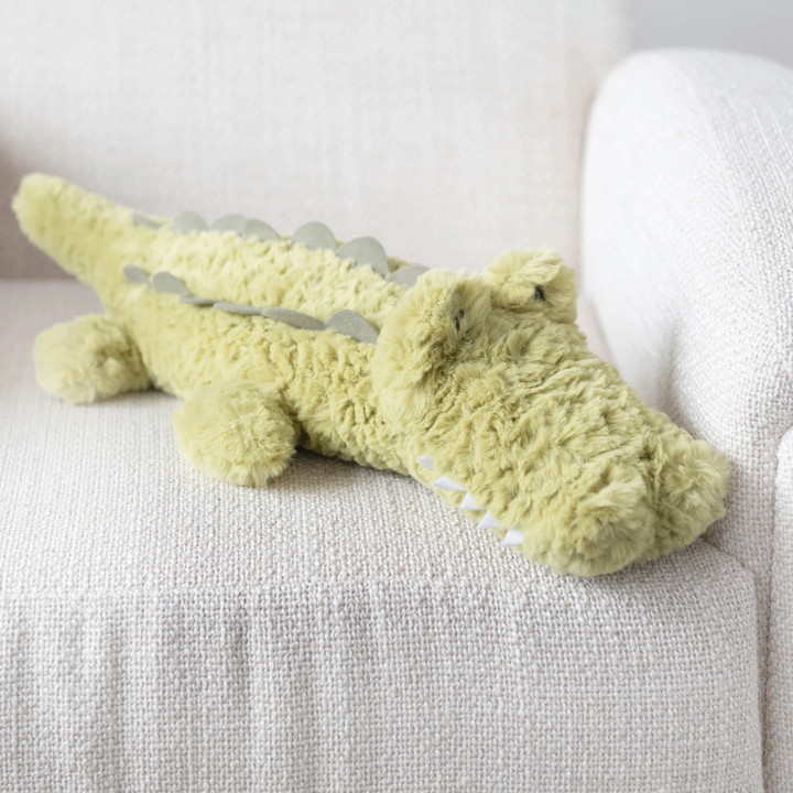 GREEN PLUSH ALLIGATOR Creative Co-op Dolls & Stuffies Bonjour Fete - Party Supplies