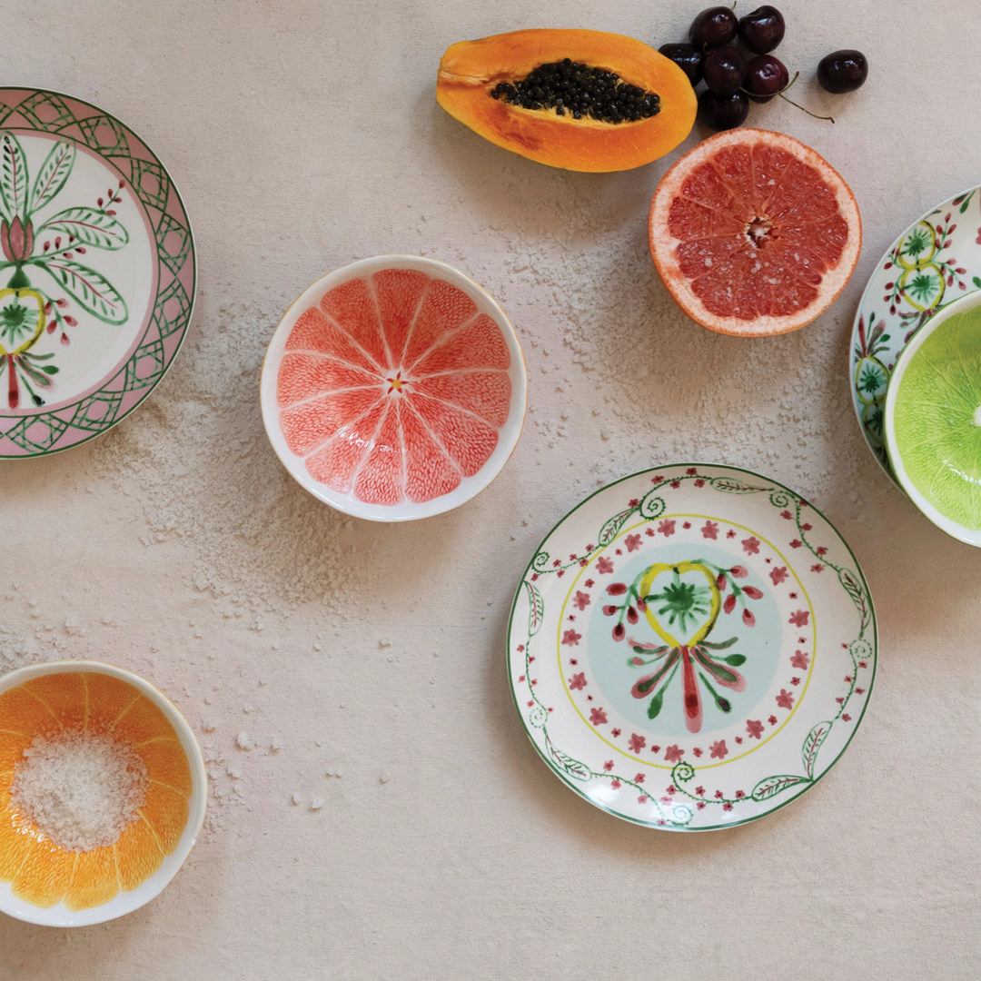 HAND PAINTED CERAMIC FRUIT BOWL