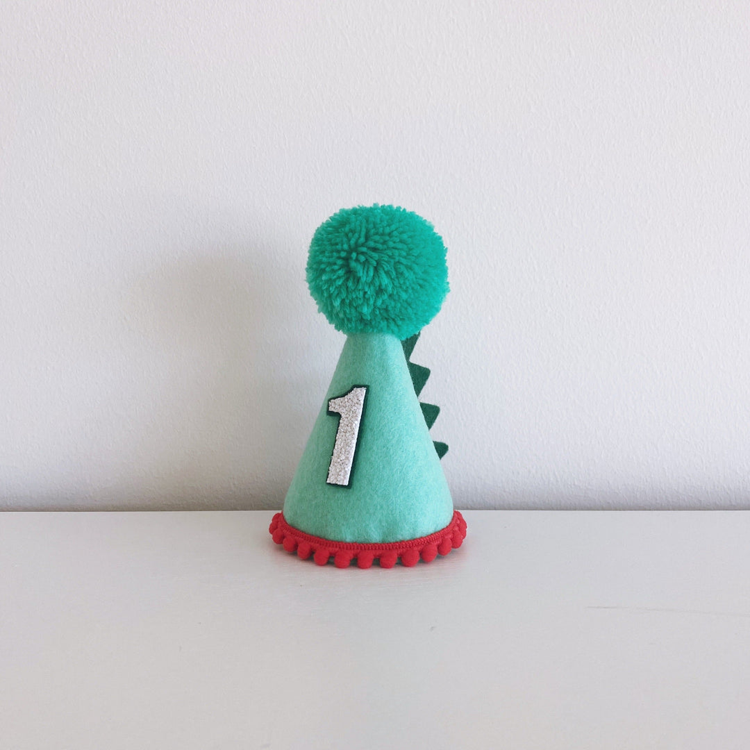 MINI DINOSAUR BIRTHDAY HAT Little Blue Olive 1st Birthday Bonjour Fete - Party Supplies