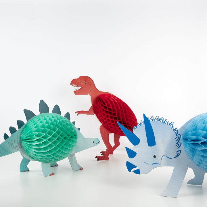 HONEYCOMB DINOSAUR DECORATIONS Meri Meri Hanging Decor Bonjour Fete - Party Supplies