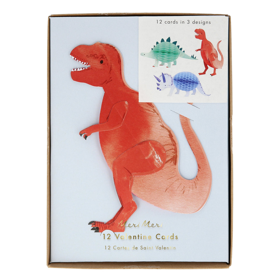 Dinosaur Valentine Cards Bonjour Fete Party Supplies Valentine's Day Cards