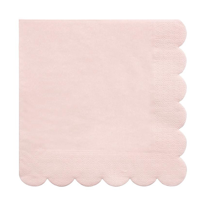DUSTY PINK SCALLOPED NAPKINS Meri Meri Napkins Bonjour Fete - Party Supplies