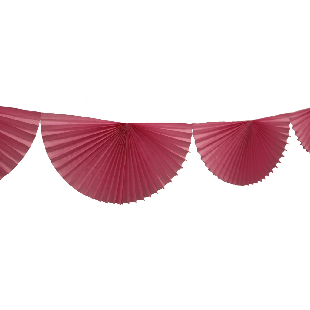 DUSTY ROSE BUNTING FAN GARLAND Devra Party Garlands & Banners Bonjour Fete - Party Supplies