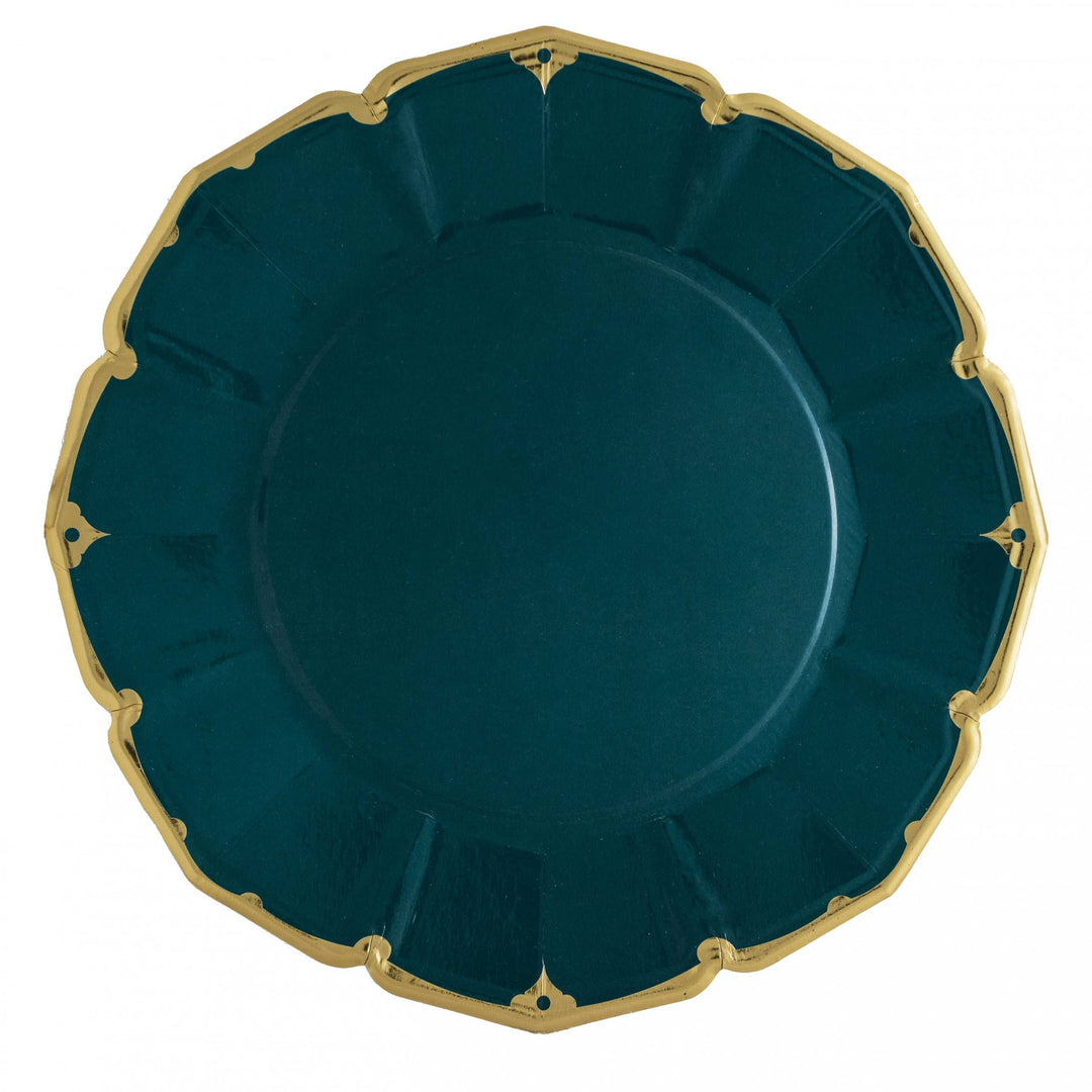 8 Emerald Dinner Plates Eid Creations Plates Bonjour Fete - Party Supplies