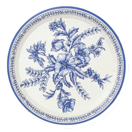 FRENCH TOILE SMALL PAPER PARTY PLATES BY COTERIE Coterie Party Supplies Plates Bonjour Fete - Party Supplies