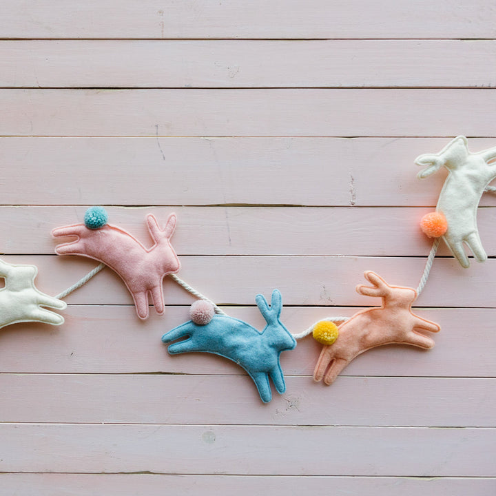 FELT BUNNY GARLAND Meri Meri Garlands & Banners Bonjour Fete - Party Supplies