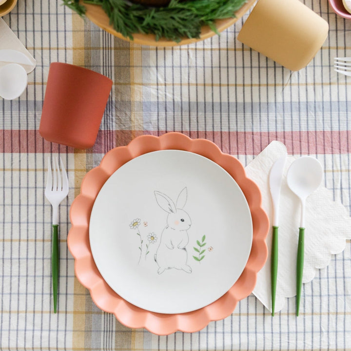 EASTER BUNNY REUSABLE BAMBOO PLATES My Mind's Eye Easter tableware Bonjour Fete - Party Supplies