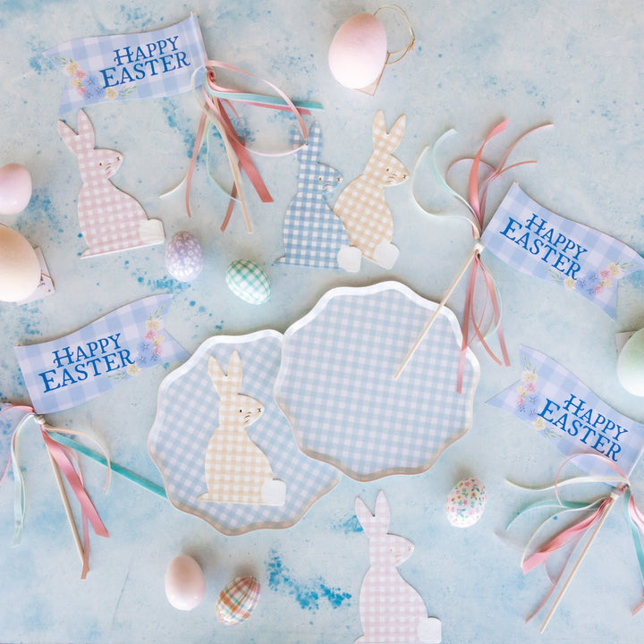 GINGHAM BUNNY NAPKINS Meri Meri Napkins Bonjour Fete - Party Supplies