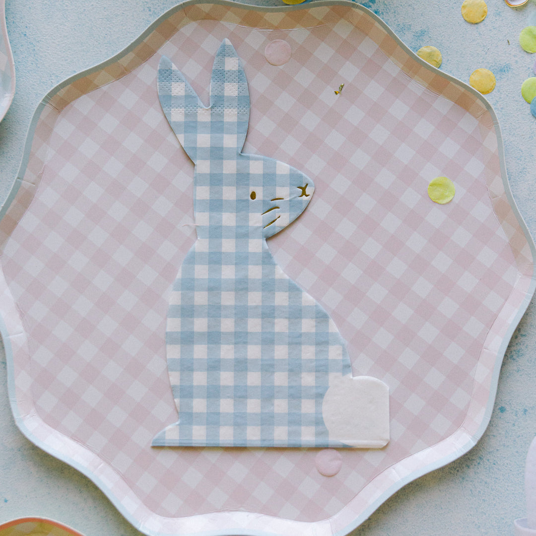 GINGHAM BUNNY NAPKINS Meri Meri Napkins Bonjour Fete - Party Supplies