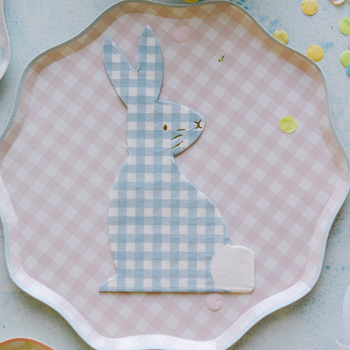 GINGHAM BUNNY NAPKINS Meri Meri Napkins Bonjour Fete - Party Supplies