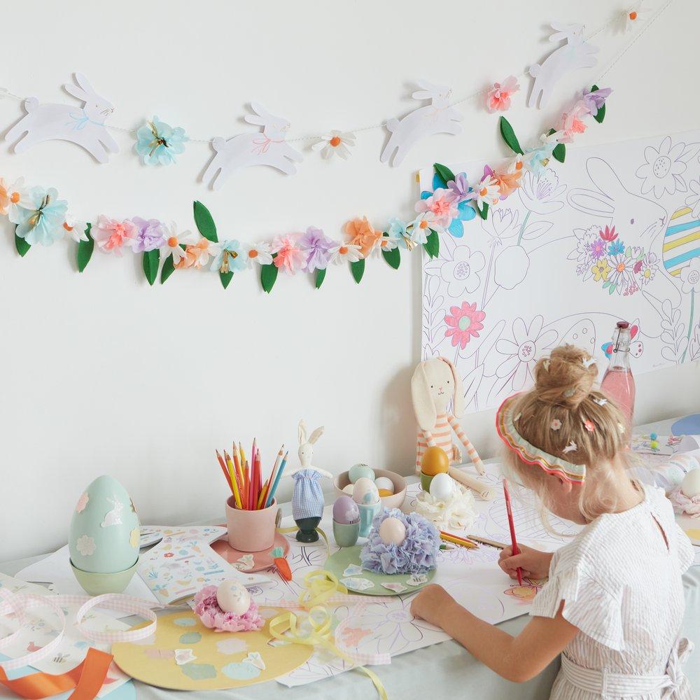 EASTER BUNNY FLORAL GARLAND Meri Meri Garlands & Banners Bonjour Fete - Party Supplies