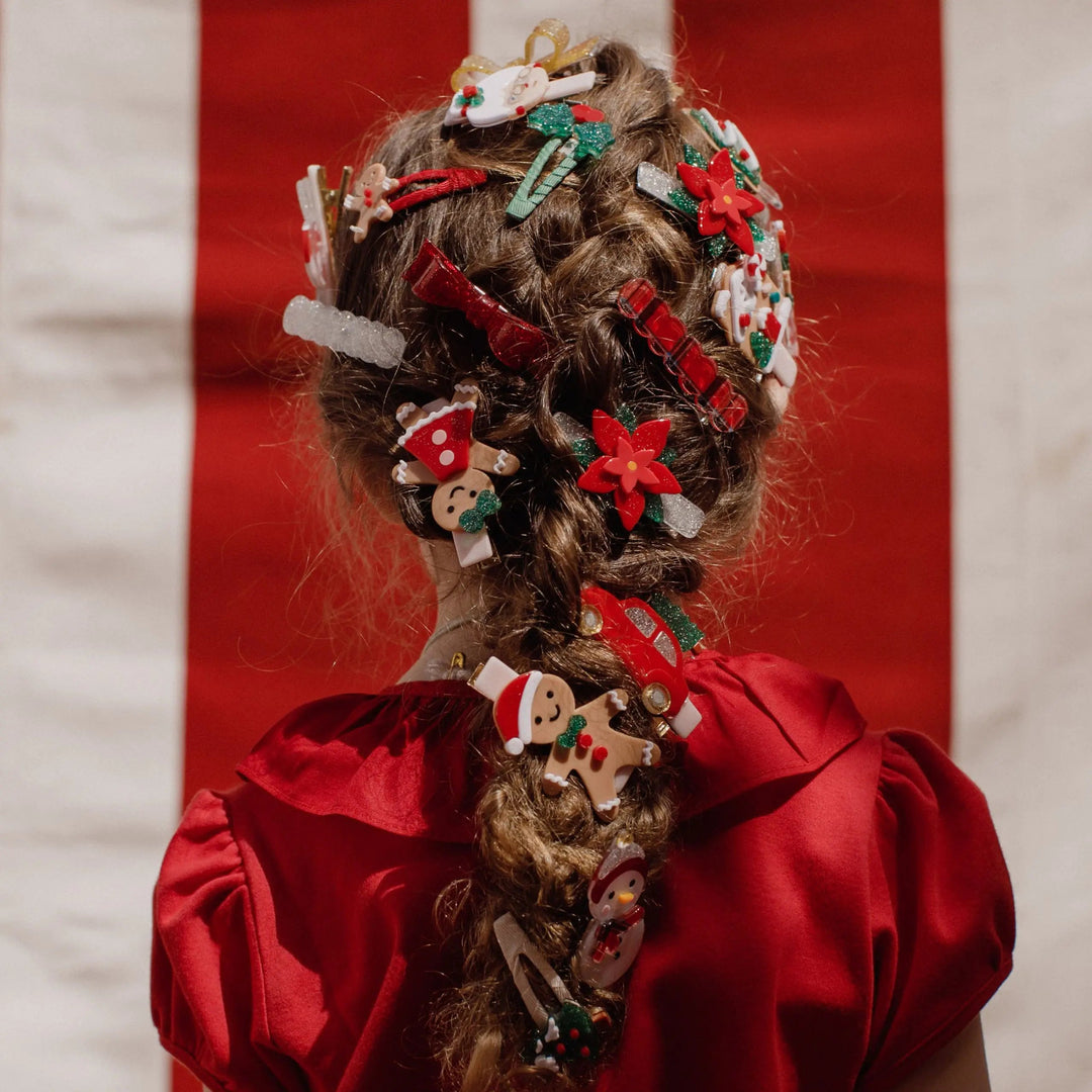 CHRISTMAS TREE + GINGERBREAD HOUSE ALLIGATOR CLIP Lilies & Roses NY Christmas Wear Bonjour Fete - Party Supplies
