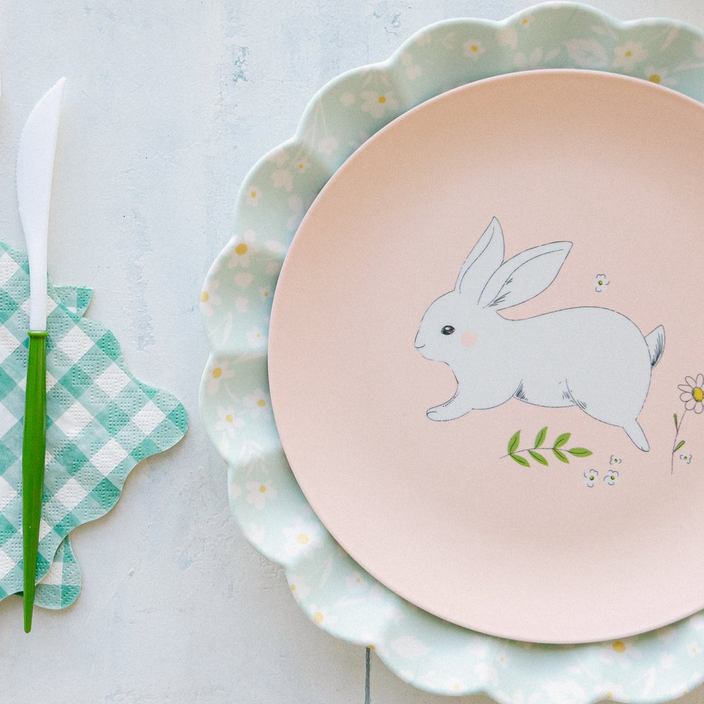 FLORAL RESUABLE BAMBOO PLATES Meri Meri Plates Bonjour Fete - Party Supplies