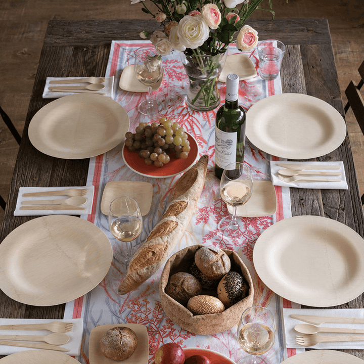 Round Compostable Bamboo Plates Bonjour Fete Party Supplies Thanksgiving Party Supplies