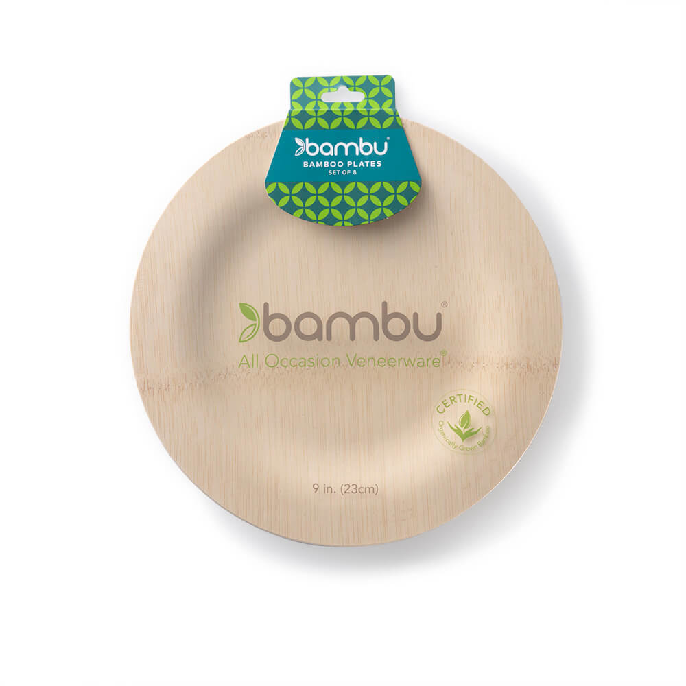 ROUND COMPOSTABLE PLATES bambu® Plates 9" Bonjour Fete - Party Supplies