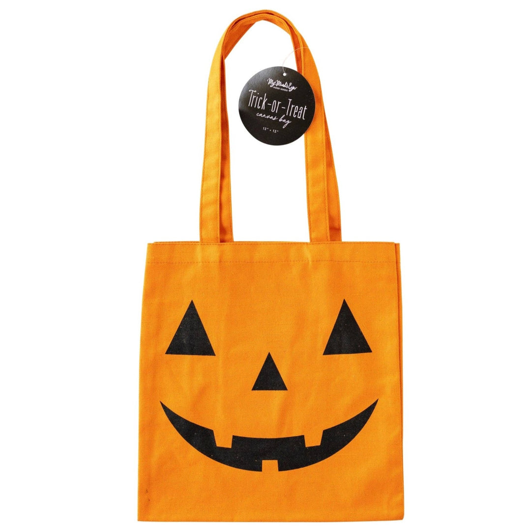 PREORDER SHIPPING 8/1-8/8 - PLCB100 -  Jack-o-Lantern Canvas Trick or Treat Bag My Mind’s Eye 0 Faire Bonjour Fete - Party Supplies