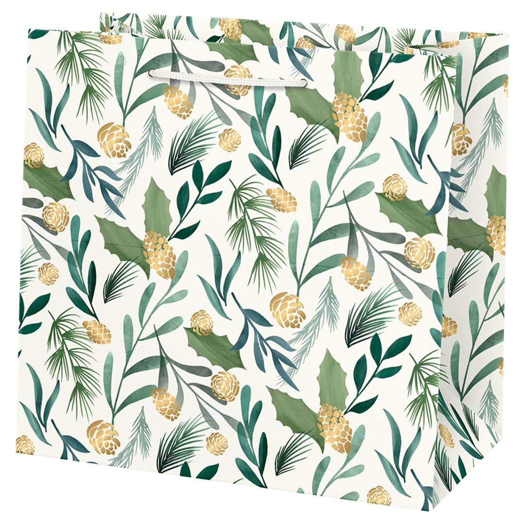 PINECONE GREENERY LARGE GIFT BAG Paper Source Wholesale Gift Bag Bonjour Fete - Party Supplies