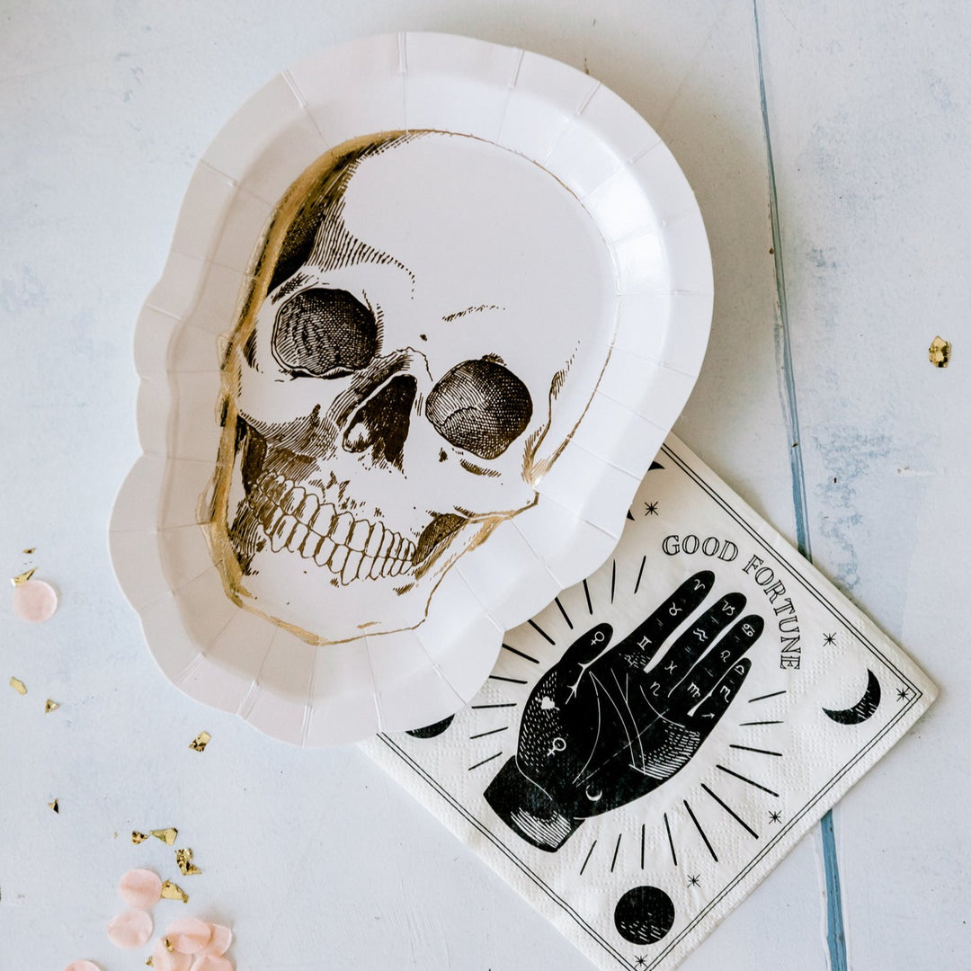 SKULL SHAPED PLATES My Mind’s Eye Halloween Party Supplies Bonjour Fete - Party Supplies