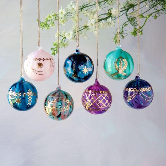 ETCHED BALL ORNAMENT Glitterville Christmas Ornament Bonjour Fete - Party Supplies