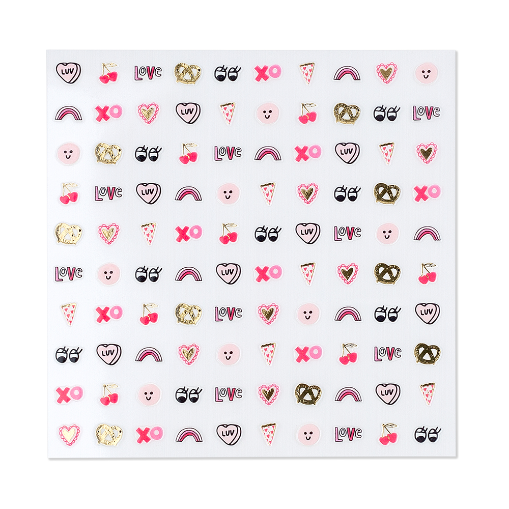 LOVE NOTES NAIL STICKERS Jollity & Co. + Daydream Society Stickers Bonjour Fete - Party Supplies