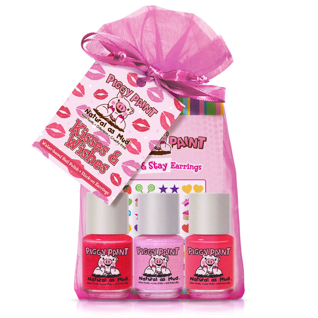 0.25 oz. Kisses + Wishes Gift Set Piggy Paint Bonjour Fete - Party Supplies
