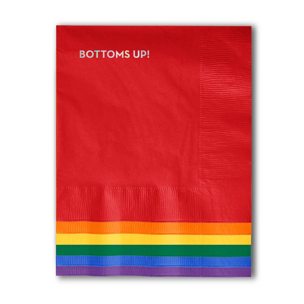 #623: Bottoms Up Napkins (Multi with Holographic Foil) Sapling Press Bonjour Fete - Party Supplies