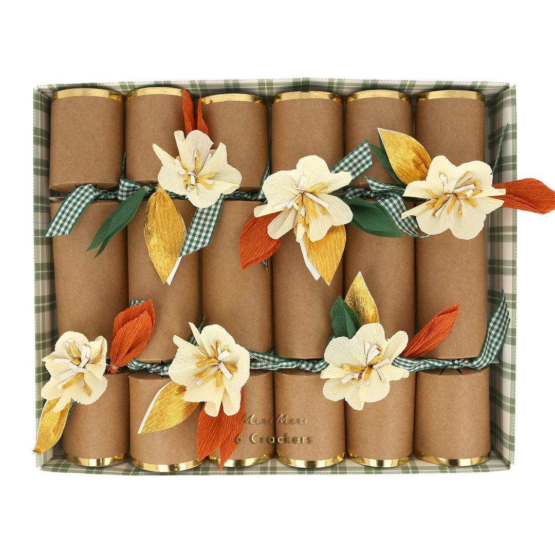 FALL FLOWER CRACKERS Meri Meri Thanksgiving Favors & Crackers Bonjour Fete - Party Supplies