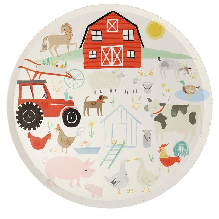 FARM ANIMAL PLATES - LARGE Meri Meri Plates Bonjour Fete - Party Supplies