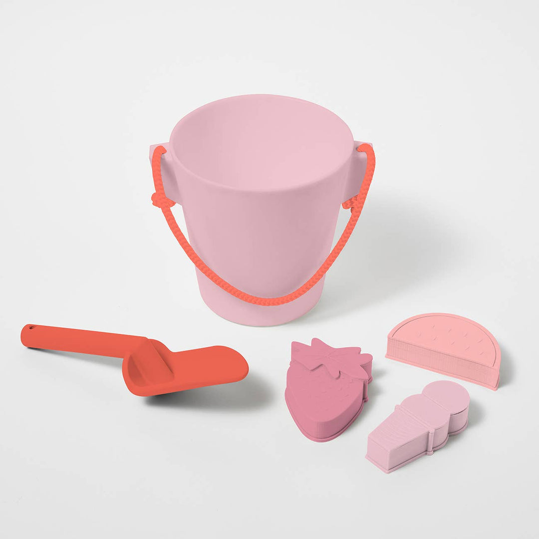 Silicone Bucket & Spade Set Pink Sunnylife Bonjour Fete - Party Supplies