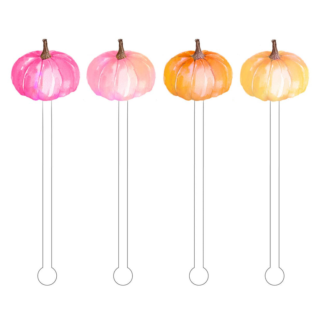 Ombre Pumpkins Acrylic Stir Sticks Cami Monet 0 Faire Bonjour Fete - Pastel Halloween Party Supplies
