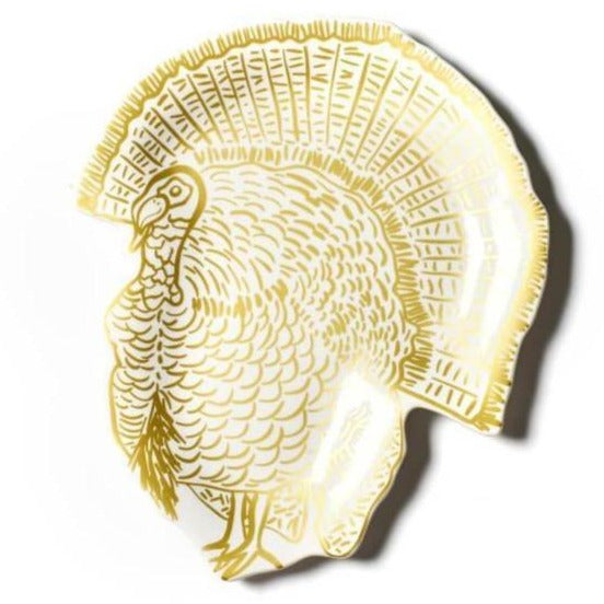 FEATHERED TURKEY PLATTER Coton Colors Thanksgiving Tableware Bonjour Fete - Party Supplies
