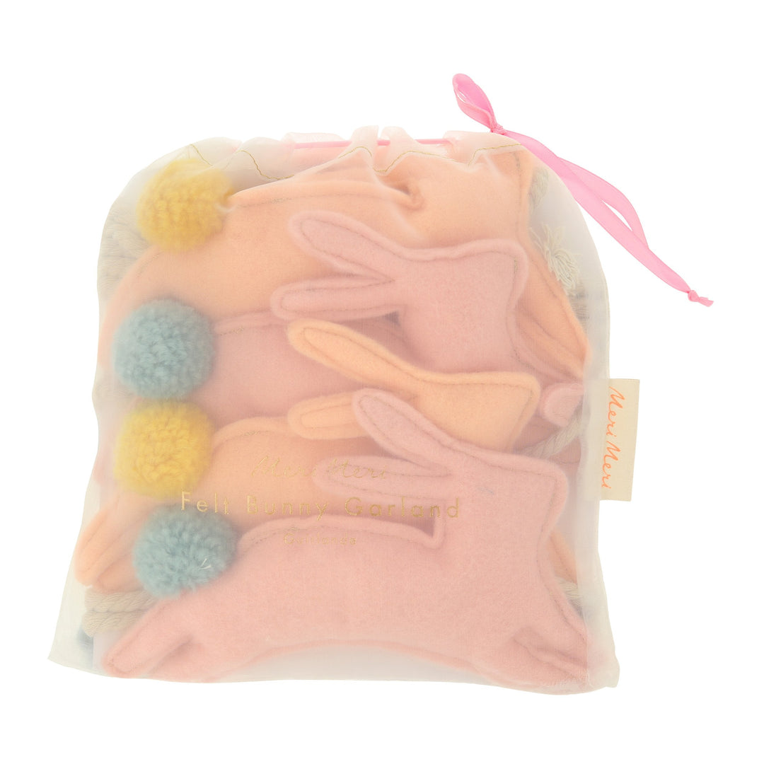FELT BUNNY GARLAND Meri Meri Garlands & Banners Bonjour Fete - Party Supplies
