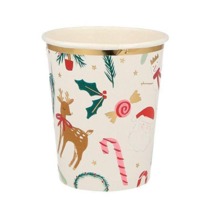FESTIVE HOLIDAY CUPS Meri Meri Christmas Tableware Bonjour Fete - Party Supplies